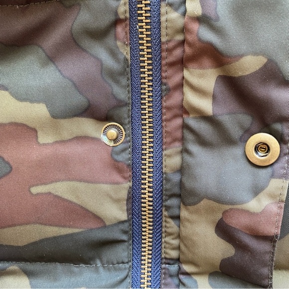 J Crew Crewcuts Down Feather Puffer Jacket Camo Hooded Parka Size 14 - Picture 11 of 12